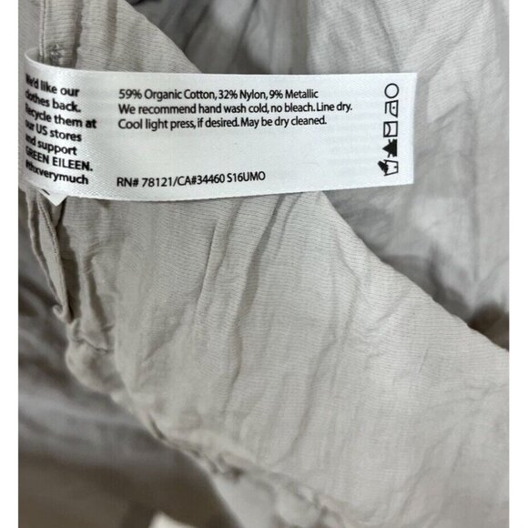 Eileen Fisher Gray Crinkle Crepe Draped Open Cardigan Jacket w Pockets Size L - Picture 5 of 7